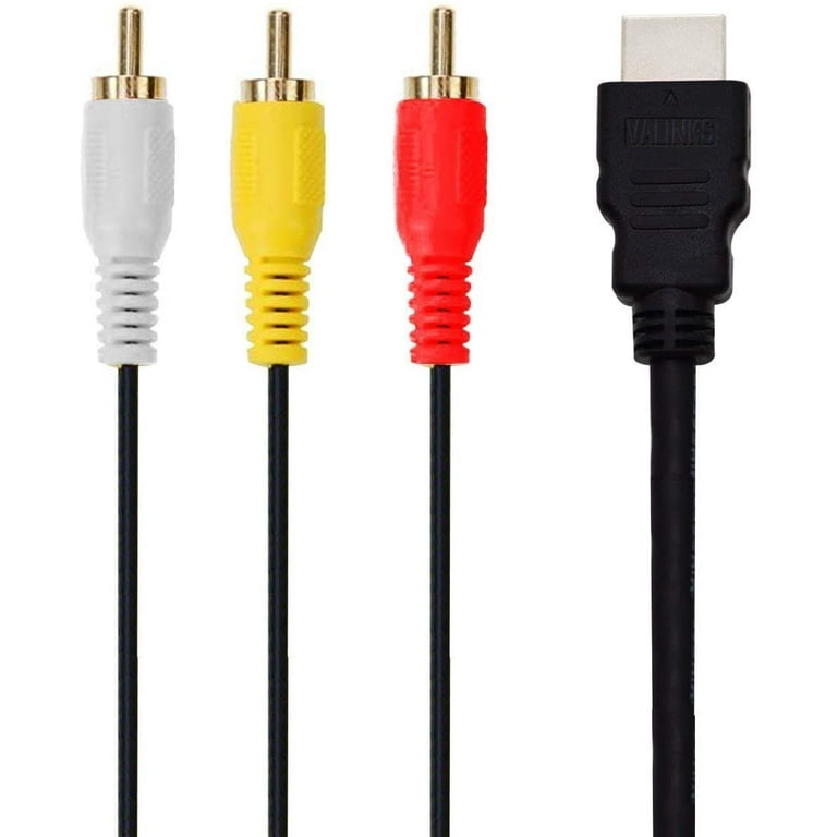 HDMI To RCA Cable 5ft 1.5m HDMI Male To 3 RCA Video Audio AV Component Converter Adapter Cable for HDTV Black
