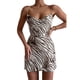 thumbnail image 1 of SAYOO Vestido de fiesta de cóctel sin espalda de corte bajo con rayas de espagueti para mujer SAYOO Sexy, 1 of 5