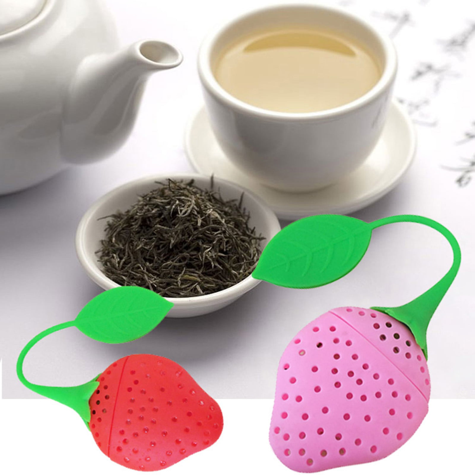 Lemon Shape Silicone Leaf Loose Tea Infuser Filter Strainer Ball 