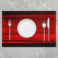 thumbnail image 2 of Abstract Ombre Placemat for Kitchen Dining Table Decor Indoor Outdoor 18"x12" Wine Red and Black Placemats Set of 4 for Geometric Abstract Ombre Table Place Mats Set Modern, 2 of 4