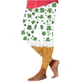 thumbnail image 4 of lcziwo Today Sales, St Patricks Day Running Leggings for Women Casual High Waisted Tummy Control Yoga Pants Novelty Shamrock Clover Print Soft Stretchy Tights Gold S, 4 of 8