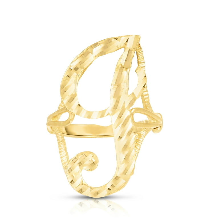 Large gold initial ring online