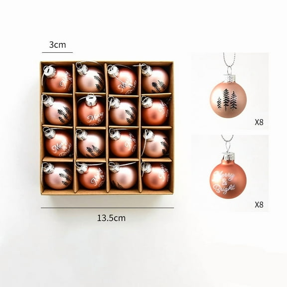 Mini Glass Christmas Ornaments Set, 6 Pieces, Traditional Holiday Decorations with Santa, Snowman, Gingerbread Man, Trees, Creative Glass Painted Small Pendant (Colored Ball)