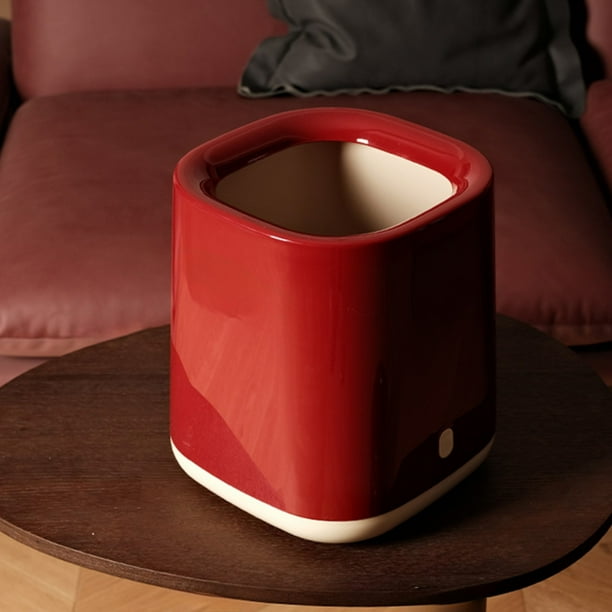Cubos de Basura Pequeños, de Gran Capacidad, de Plástico de Doble Capa, Elegantes para Cocina, Salón y Dormitorio. Material Abs, Rojo, Blanco y Negro.
