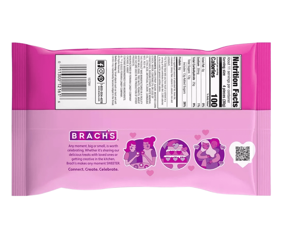 Brach’s Jube Jel Cherry Hearts Valentine’s Day Candy, 12 oz Bags – 2 Pack