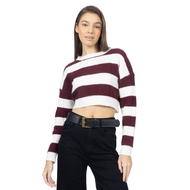Sueter Quarry Cropped tejido con rayas Para Mujer