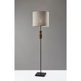 thumbnail image 2 of Adesso Elton Floor Lamp, Black + Walnut Wood Base, Light Beige Textured Fabric Shade, 2 of 5