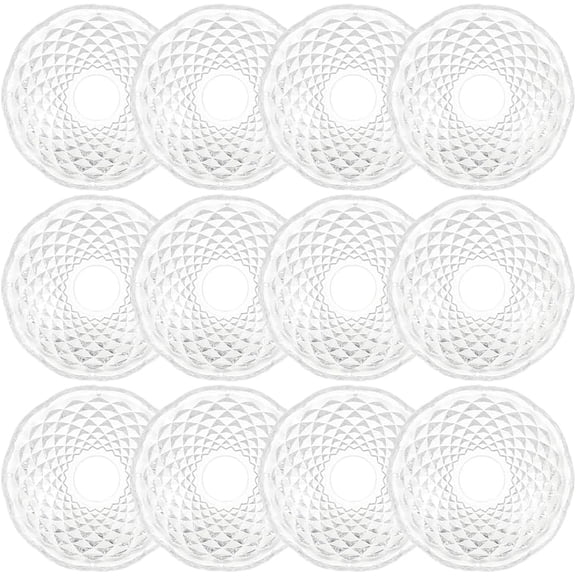 12Pcs Clear Candle Wax Catcher Acrylic Round Pattern Taper Candles Drip Protectors Bobeches Catchers Rings for Candlesticks Holders