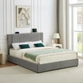 thumbnail image 5 of VECELO Queen Bed Frame with Storage Drawers, Upholstered Platform Bed with Charging Station, Wooden Slats Support, No Box Spring Needed, Easy Assembly, Dark Gray, 5 of 11