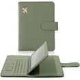 thumbnail image 1 of Porta pasaporte, Ranuras para tarjetas, Linda funda para pasaporte para mujeres/hombres, Cartera de viaje impermeable (verde musgo nuevo), 1 of 5
