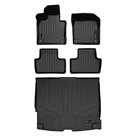 SA0604-B0604 Custom Fit All 2 Row Floor Mat Liner Set for 2018-2023 Volvo XC60, Black