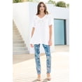 thumbnail image 2 of Roaman's Women's Plus Size Eyelet Swing Tee, 2 of 3