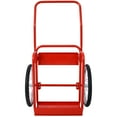thumbnail image 5 of Large Dual Oxygen Tank Cart Dolly Double Cylinder Cart, Full Range, High Rail, with Lifting Eye and Firewall, 20" pneumatic Wheels Includes two fastening belts, 5 of 13