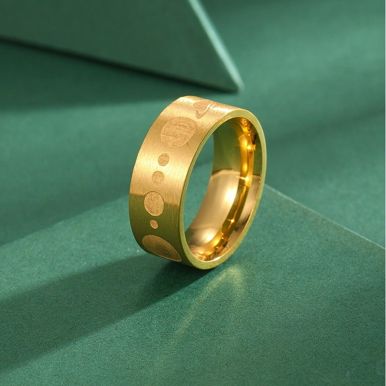 Minimalist Planet Shape Stainless Steel Rings Bridal Dainty Jewelry Wedding Party Gift