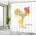 thumbnail image 4 of Ambesonne Cocktail Party Shower Curtain, Vodka Martini Lemon, 69"Wx70"L, Yellow Pink Pale Grey, 4 of 4