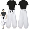 thumbnail image 2 of Disfraz de Anime Jujutsu Kaisen Fushiguro Toji para adultos, traje de Cosplay Unisex de manga corta, pantalones superiores, uniforme de fiesta de Halloween, 2 of 4