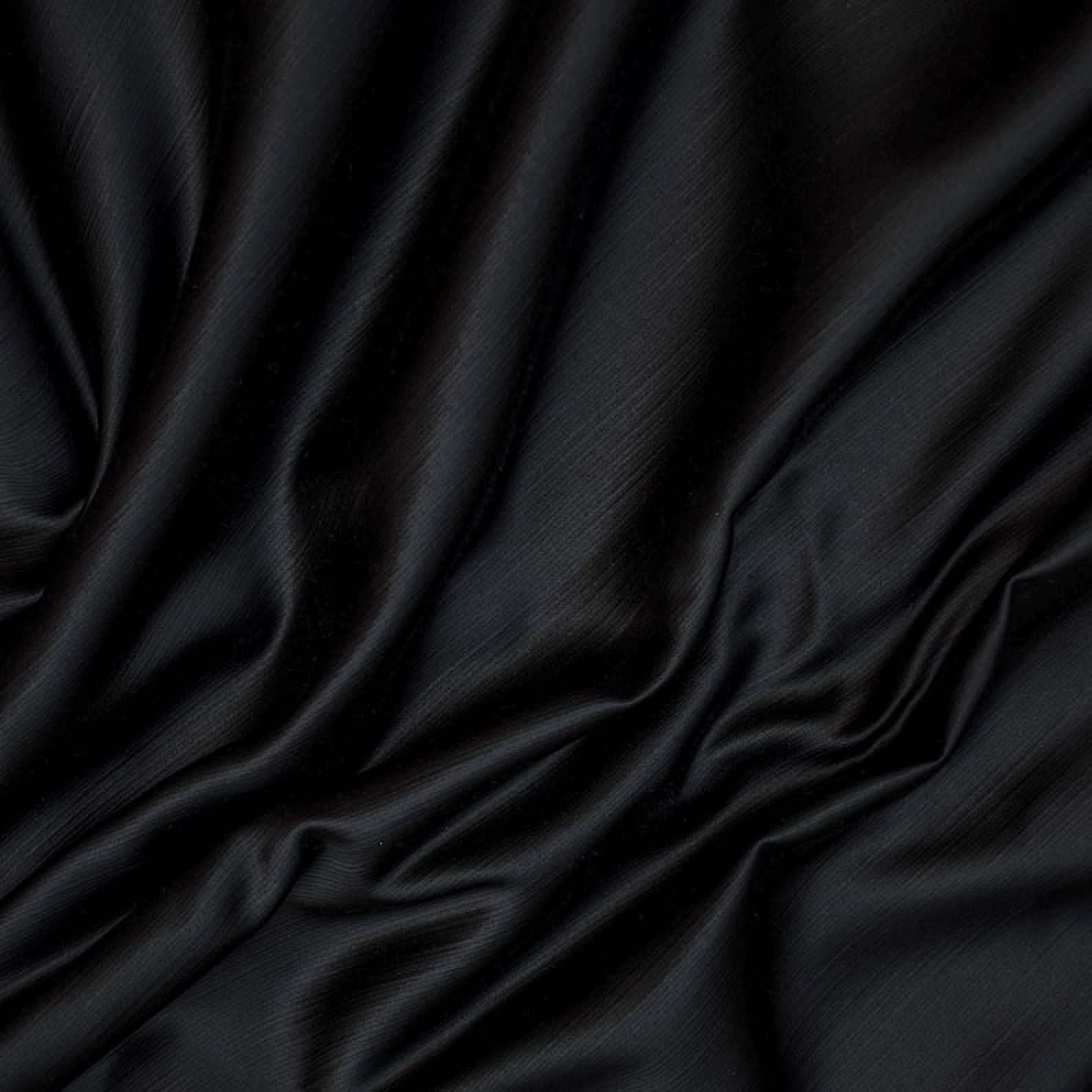 Fabric Mart Direct Black Heavy Satin Fabric by the Yard, 54 inches or 137 cm Width Black Satin Fabric, 1 Yard Solid Satin Upholstery Fabric For Curtains, Pillows