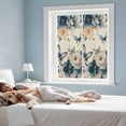 thumbnail image 4 of Vintage Blue Floral Window Privacy Film, Butterflies Watercolor Flower Linen Static Cling UV Sun Blocking Tint Film Heat Control Windows Films for Bedroom Bathroom, Window Stickers 17.7"x39.3", 4 of 8