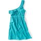 thumbnail image 1 of Aeropostale Womens 1 Strap Eyelet Design Summer Vestido de un hombro verde M Aeropostale Un hombro, 1 of 1
