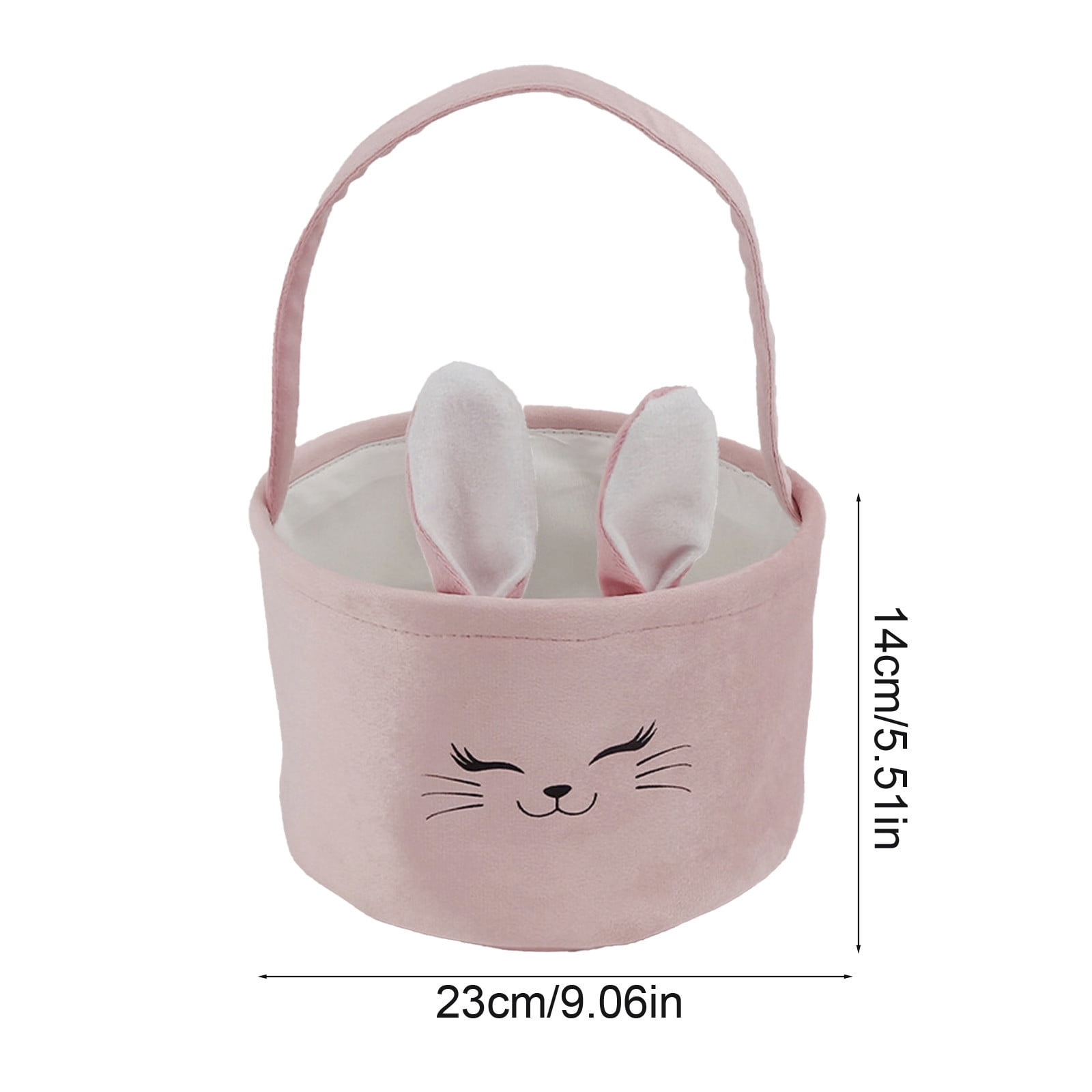 REZUOFI 2 Pcs Easter Basket with Bunny Ears Foldable Tote Bag for Egg Hunt Party Gifts Storage and Decorations Personalized Canvas Carryall
