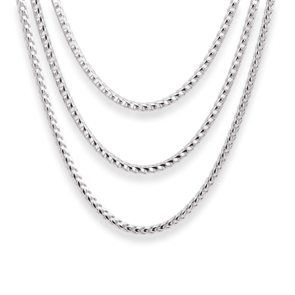 Tilo Jewelry Solid 925 Sterling Silver Franco Chain Necklace with Secure Lobster Lock | 1.5mm - 16 Inch | Everyday Necklace for Men, Women, Unisex