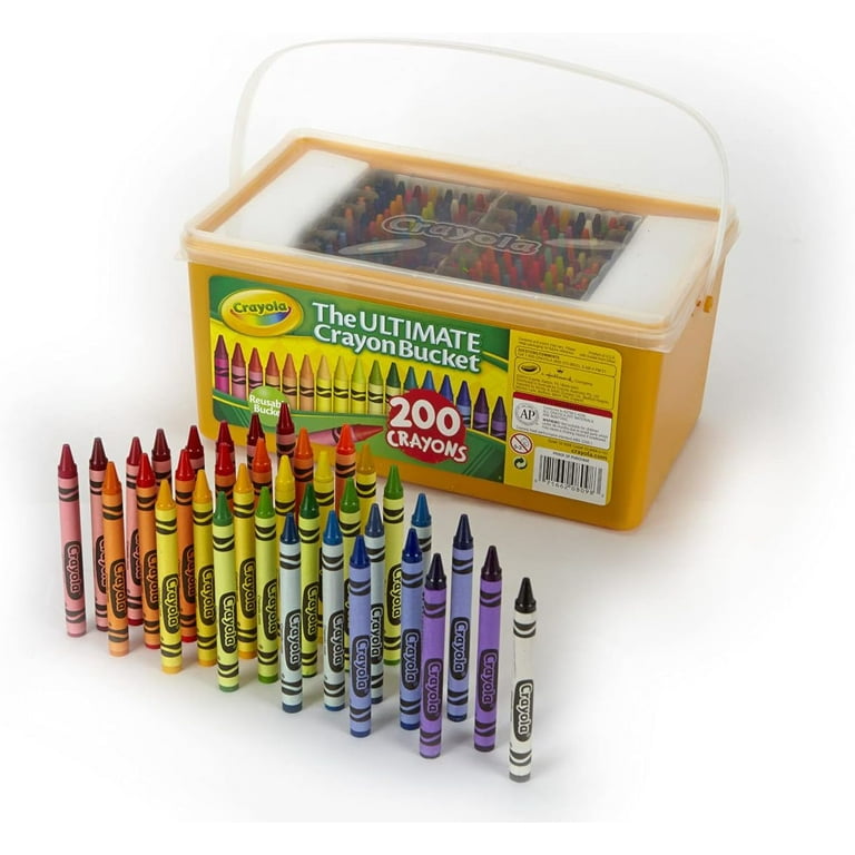 Crayola Ultimate Crayon Bucket, 200 Crayons, Duplicates of Favorite Colors,  Gift for Kids 