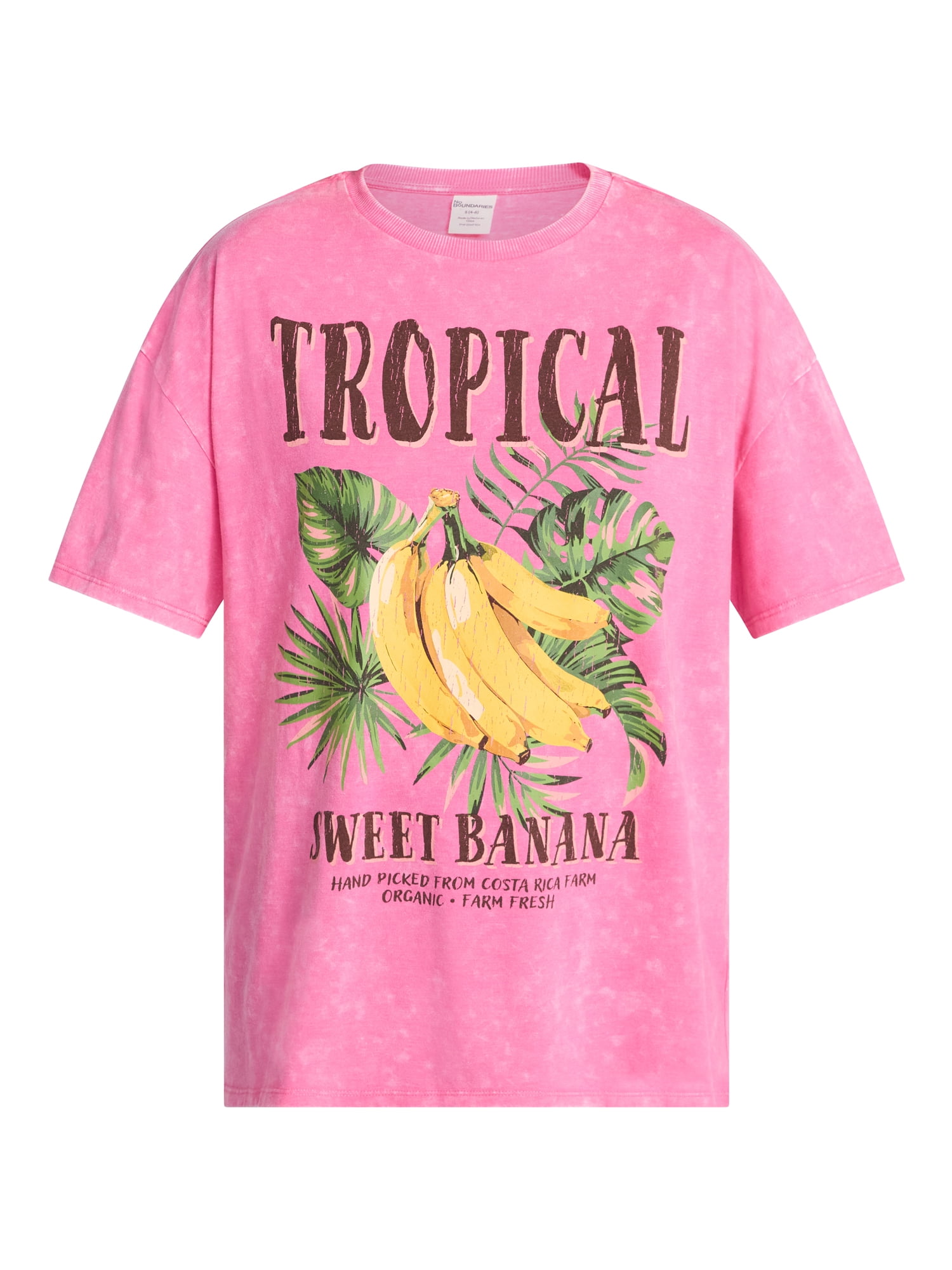 No Boundaries Graphic Oversized Boyfriend Tee, Women's XXS-XXL
