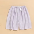 thumbnail image 2 of RYRJJ Womens Boxer Shorts Casual Summer Cotton Pajama Lounge Sleep Pjs Plaid Shorts Y2K Beach Bottoms(Purple,Free Size), 2 of 4
