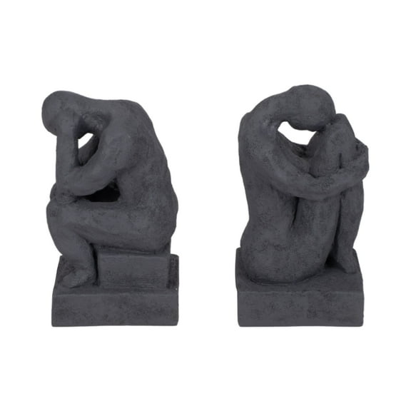 Sagebrook Home Polyresin Thinking Man Bookends Set - Enhance Your Shelves