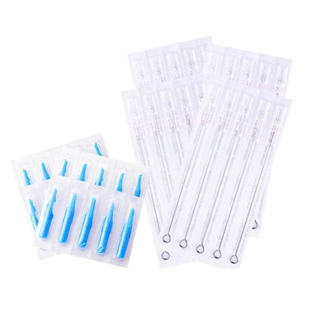 

NUOLUX Total 100pcs 5RL Disposable Sterile Needles Round Liner and 5DT Disposable Nozzle Tip Mouth (Needles and Nozzle Tip for Each 50pcs)
