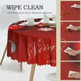 thumbnail image 4 of Tablecloth Christmas Red Glitter Snowflake Ball Round 60 x 60 Inch Table Cover Polyester Stain and Wrinkle Resistant Table Cloth for Kitchen Dining Coffee Party, 4 of 6
