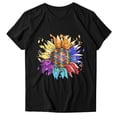 thumbnail image 5 of CHOK T-Shirt à Manches Courtes pour Femmes Blouse pour Femmes T-Shirt à Manches Courtes Hauts Imprimés Plage Décontracté Haut Ample, 5 of 5