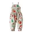 thumbnail image 4 of Odeerbi 1-6Y Toddler Boys Girls Christmas Romper Jumpsuit Soft Floral Overall Pants Christmas Print Children's Printing Sling Sleeveless Backless Suspenders Pants Baby Clothes Green, 4 of 8