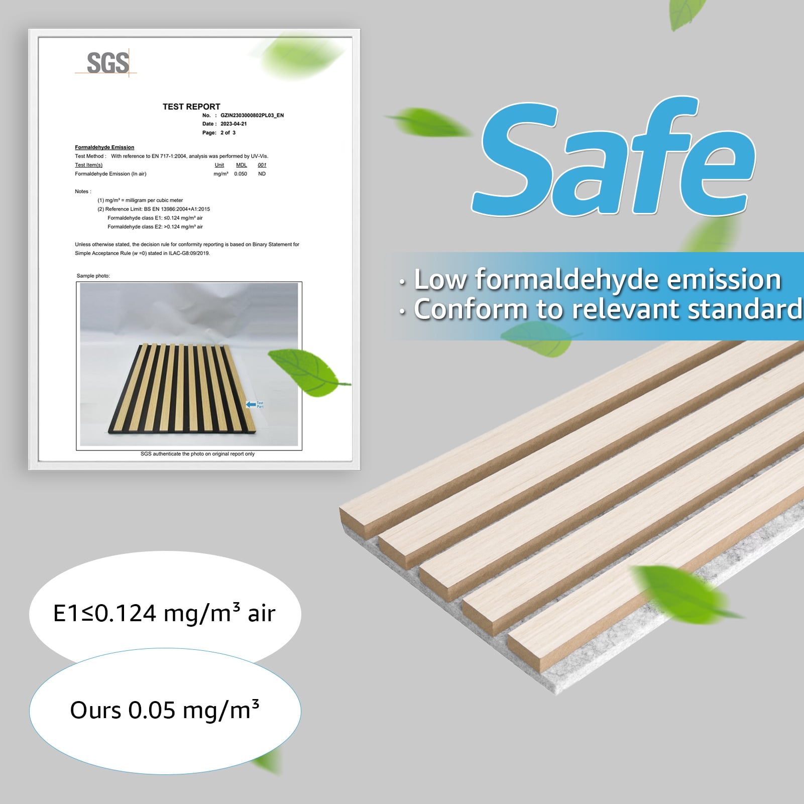 Art3dwallpanel 4Pcs 94.5'' x 7.9'' Wood Slat Acoustic Panels, MDF 3D Wall Panel for Accent Wall Ceiling Office,White Elm