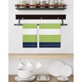 thumbnail image 3 of Navy Blue Green Stripe Kitchen Dish Towels for Drying Dishes Set of 3, Modern Art Horizontal Striped Waffle Weave Microfiber Hand Tea Bathroom Towels Quick Dry & Absorbent Towel 15.7x23.6, 3 of 7