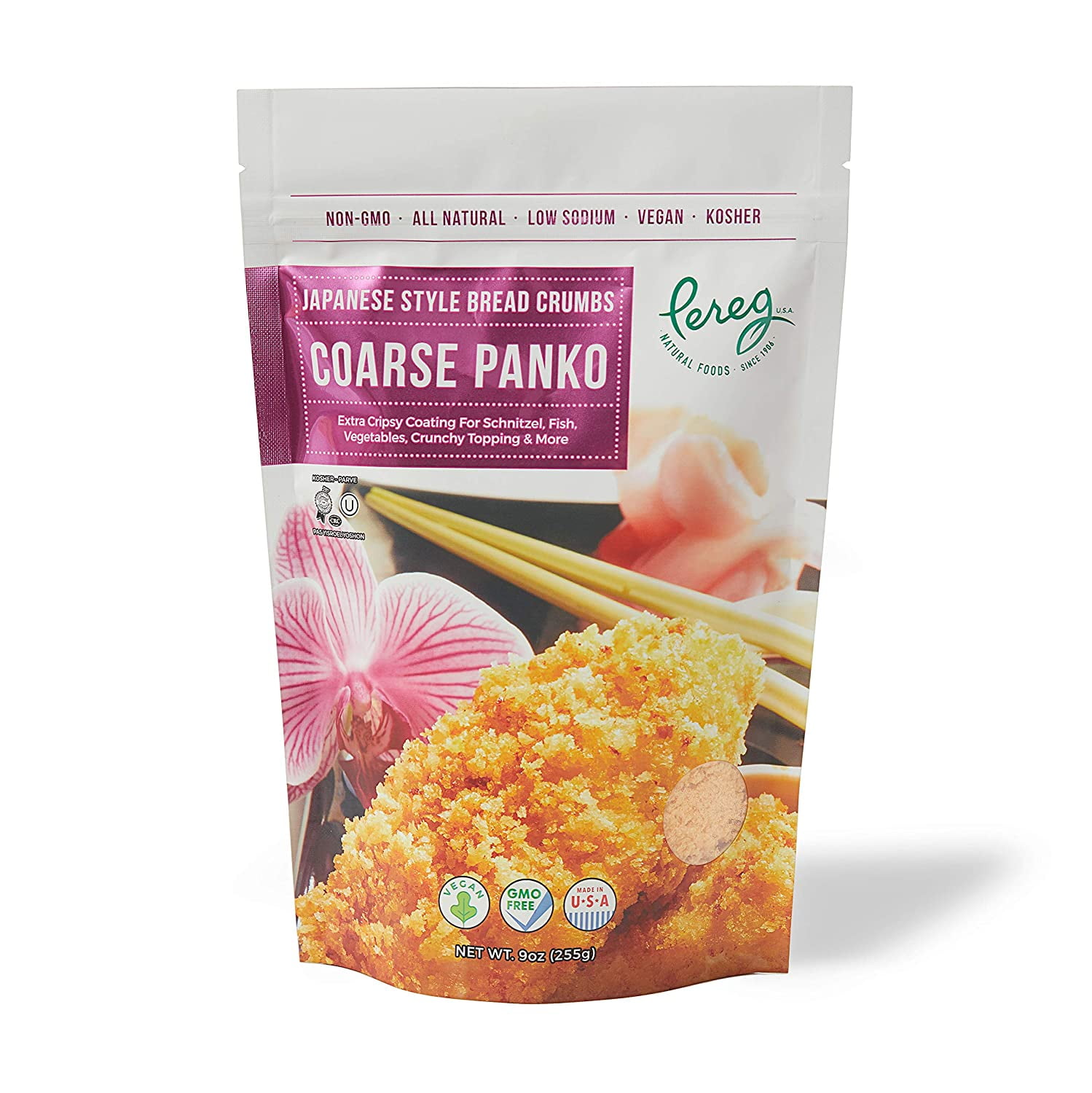 Pereg  Japanese Panko Bread Crumbs (9 Oz) – Breadcrumbs with Coarse Crispy Texture - for Crunchy Coating & Stuffing