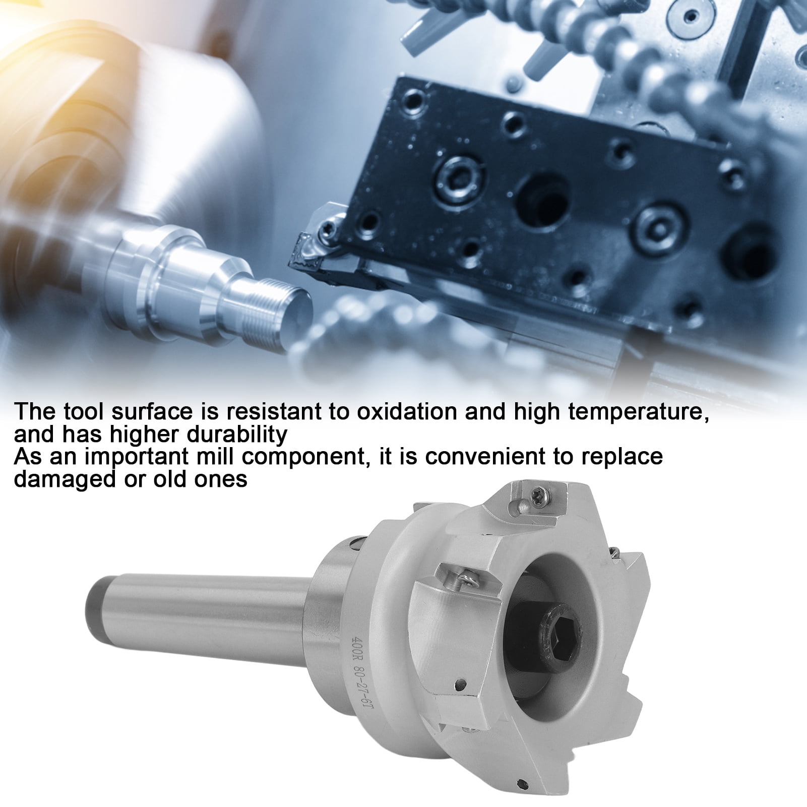 ◆ face 4 Flute Face Mill Cutter Head 10 Inserts Robust Oxidation