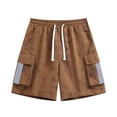 thumbnail image 3 of Zylanna Men's Cargo Shorts with Multi-Pocket, Breathable Relaxed Fit Elastic Waist Casual Outdoor Hiking Shorts for Men Brown, 3 of 6
