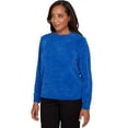 thumbnail image 3 of Alfred Dunner Women's Petite Cable Chenille Pullover Sweater, Size PL, Cobalt Blue, 3 of 4