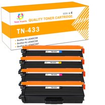 TN433 Toner Cartridge 4-Pack High Yield Compatible for Brother TN-433 TN433BK TN433C TN433Y TN433M MFC-L8900CDW HL-L8360CDW L8260CDW L8360CDWT MFC-L8610CDW Printer Ink (Black Cyan Yellow Magenta)