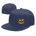 thumbnail image 7 of DouZhe Flat Brim Cap Snapback Hat, Angry Face Prints Adjustable Blue Adult Baseball Cap, 7 of 7