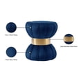 thumbnail image 5 of Meridian Furniture Vino Contemporary Velvet Ottoman/Stool in Navy, 5 of 7