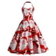 thumbnail image 1 of Vestido de Navidad Para Mujer, Moda de Verano, Sin Mangas, Halter, Vintage, Estampado de Papá Noel, Vestido de Fiesta Con Columpio Odeerbi ODB121496, 1 of 6