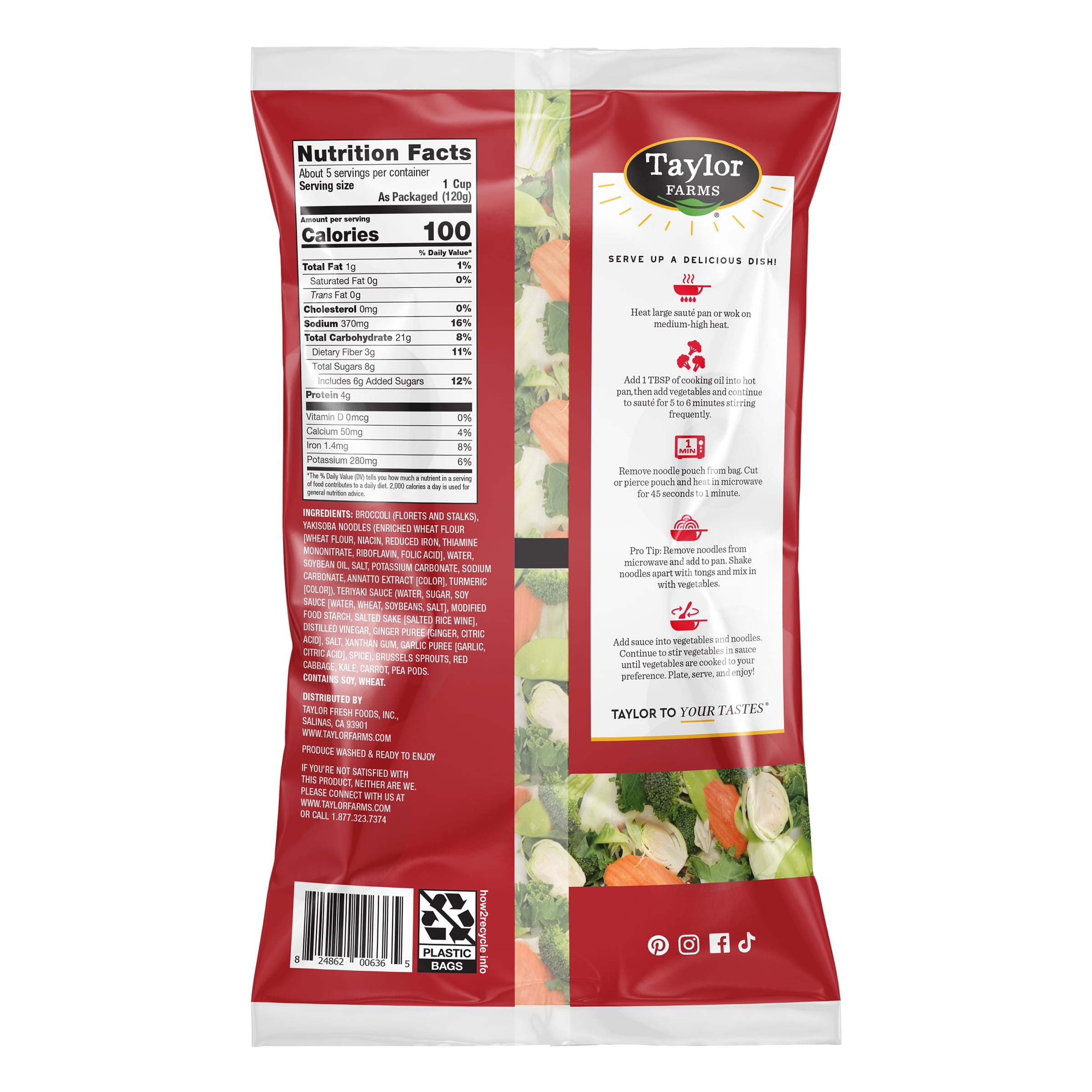 Taylor Farms Fresh Teriyaki Vegetable Meal Kit with Noodles, 23 oz