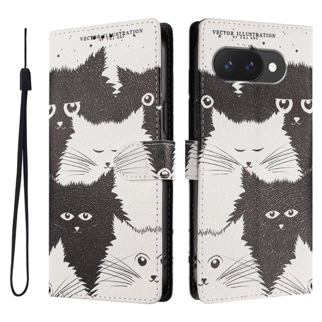 FOXDOCK Funda Tipo Cartera para Google Pixel 9A con Soporte y Correa – Diseño de Patrones Lindos