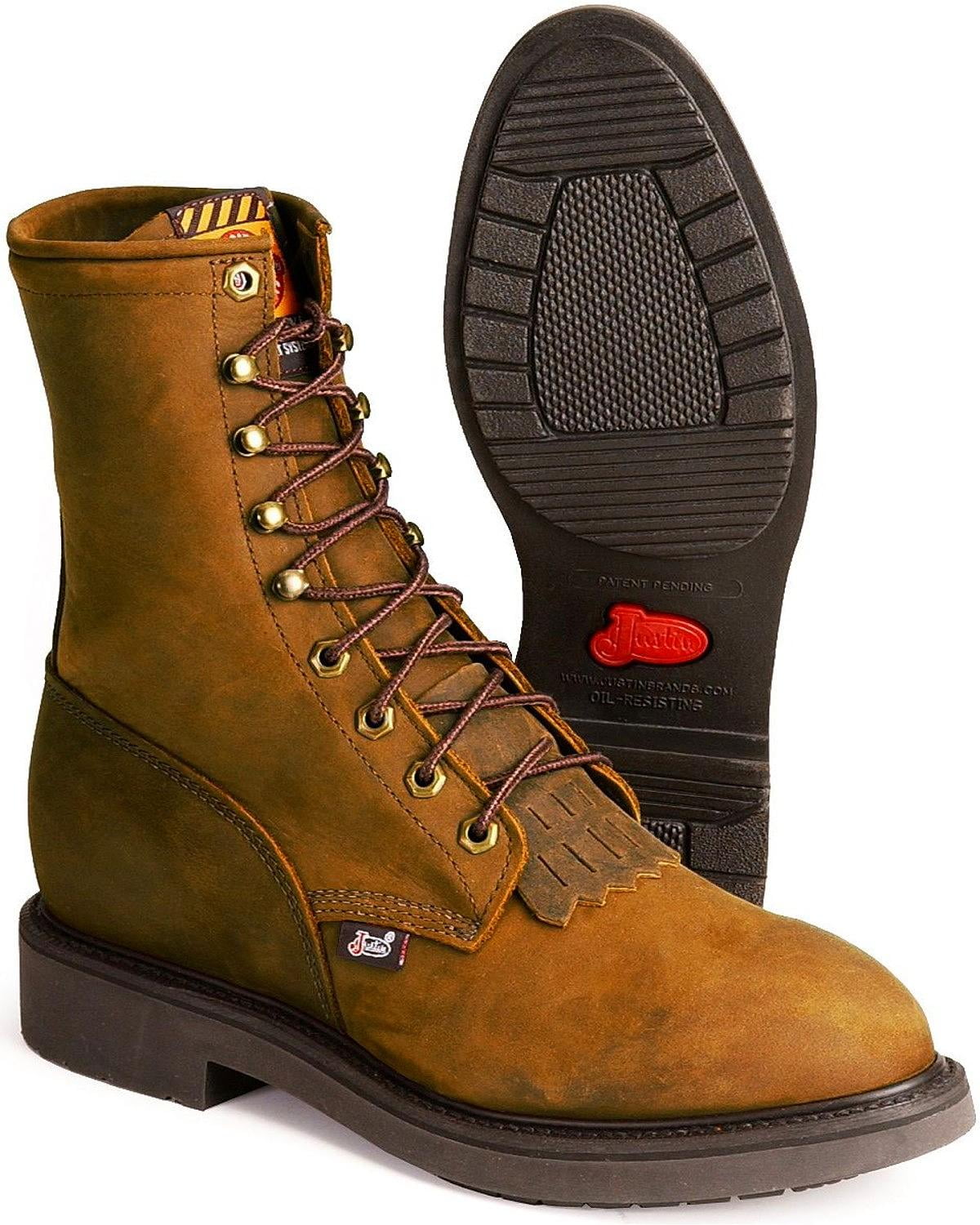 justin double comfort work boots