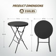 thumbnail image 2 of QISHENSHUI 32" Plastic Folding Round Table Bar Height, HDPE Matrial with Gray Metal Finish, High Top Table for Outdoor Party, Cafes, Restaurants, Backyard, Dining Room, Wedding Event,1 Pack, Black, 2 of 10