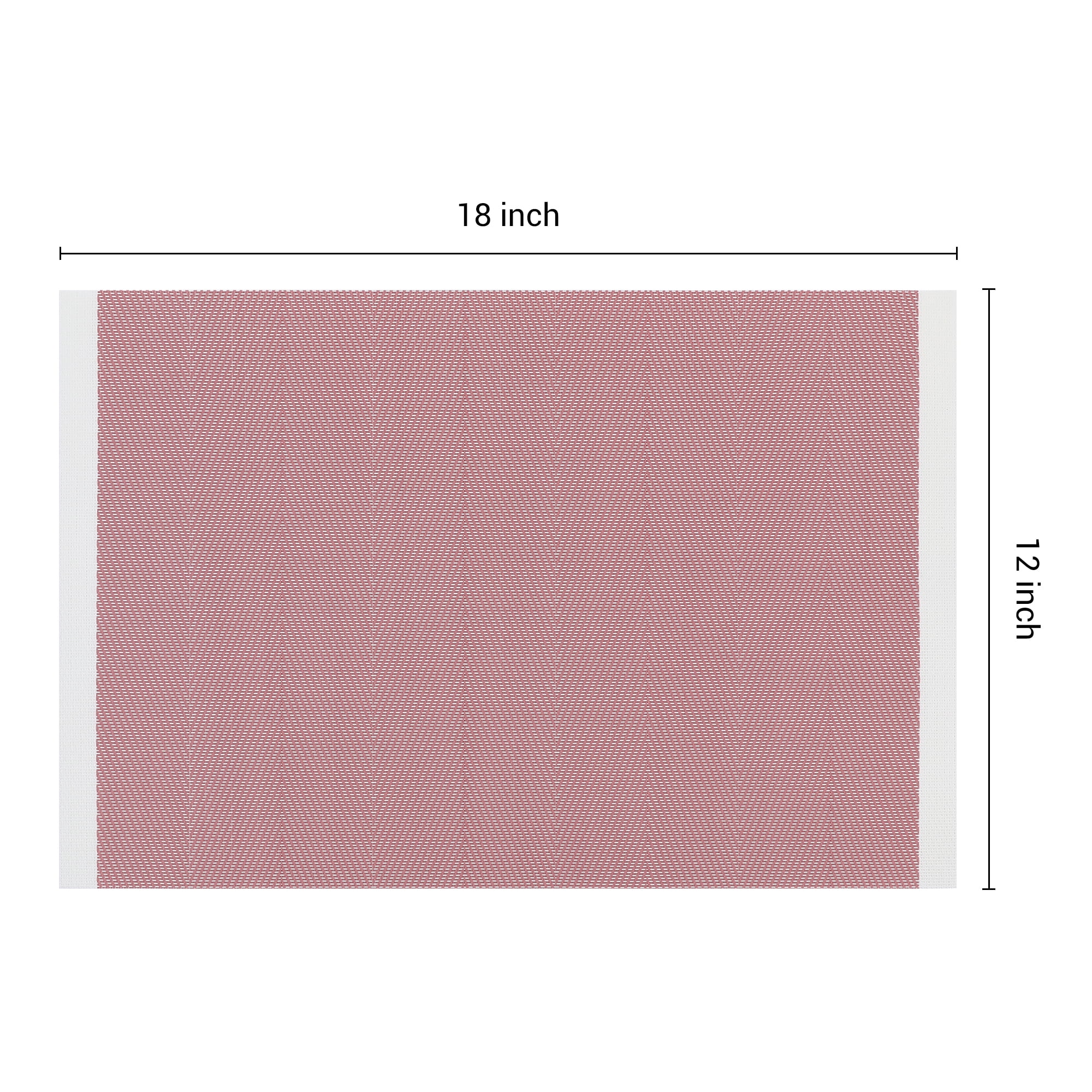 Unique Bargains Set of 6 Placemats for Kitchen Dining Table Decor Washable Pink