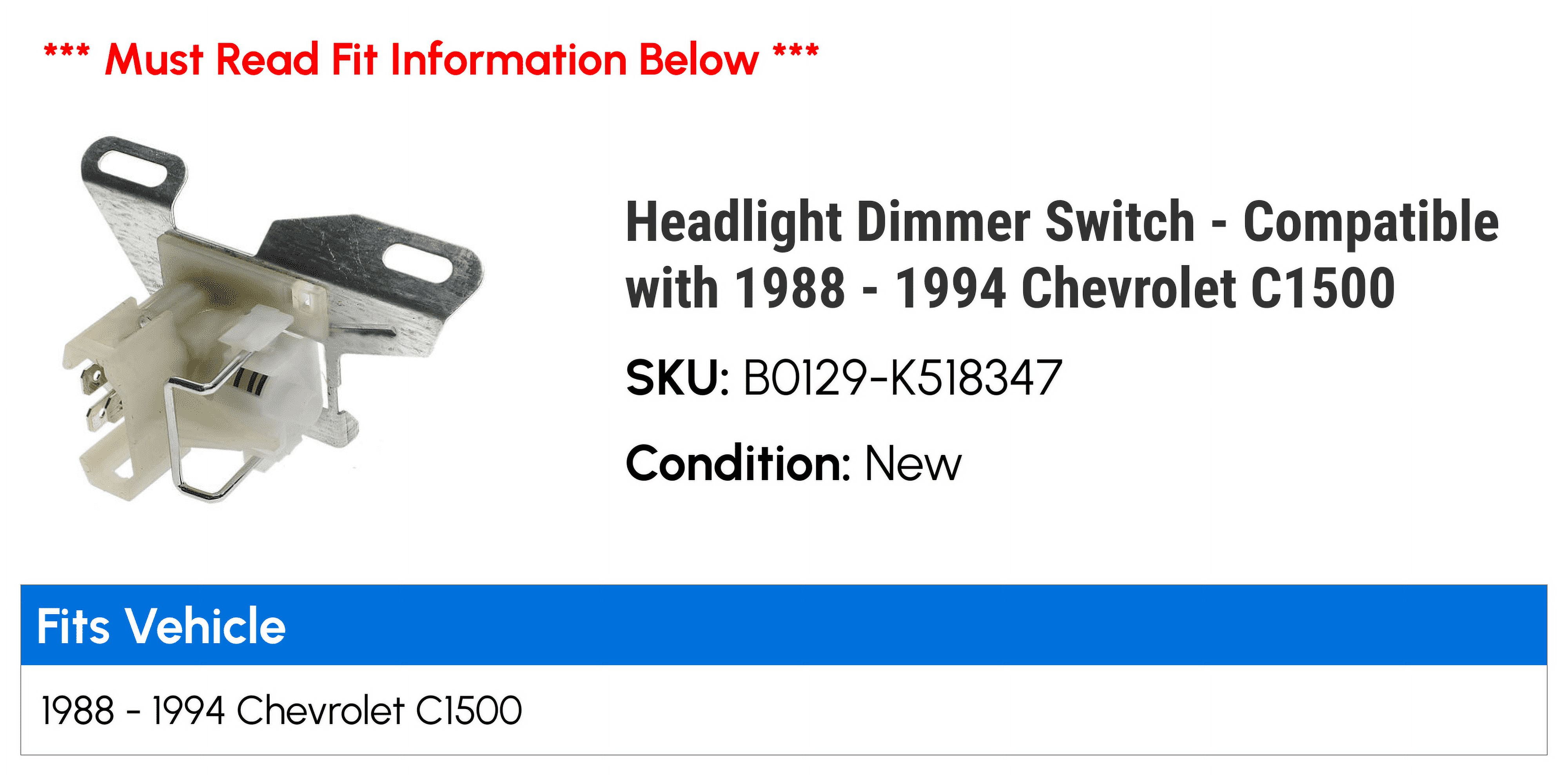 1988-1994 Chevrolet C1500 Headlight Dimmer Switch - Standard Motor Products DS-77