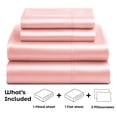 thumbnail image 4 of Satin Sheets California King [4-Piece, Pink] Luxury Silky Bed Sheets - Extra Soft 1800 Microfiber Sheet Set, Wrinkle, Fade, Stain Resistant - Deep Pocket Fitted Sheet, Flat Sheet, Pillow Cases, 4 of 8